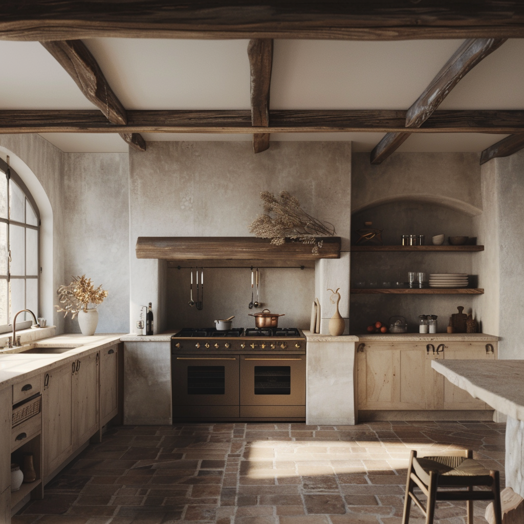 Farmhouse kitchen reflections on combining modern sleekness with rustic coziness
