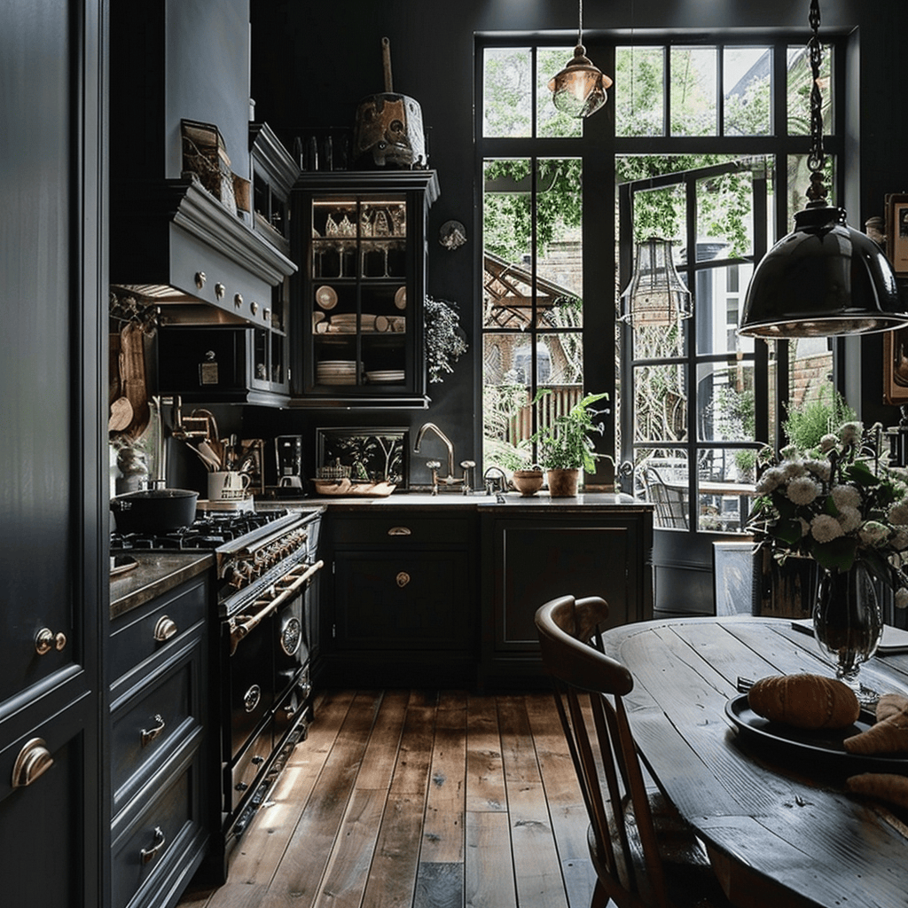 Fringed accessories on lampshades and curtains in a Victorian dining room, adding texture