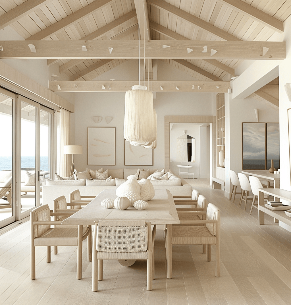 Inspirational coastal dining room setup that captures the essence of beach life