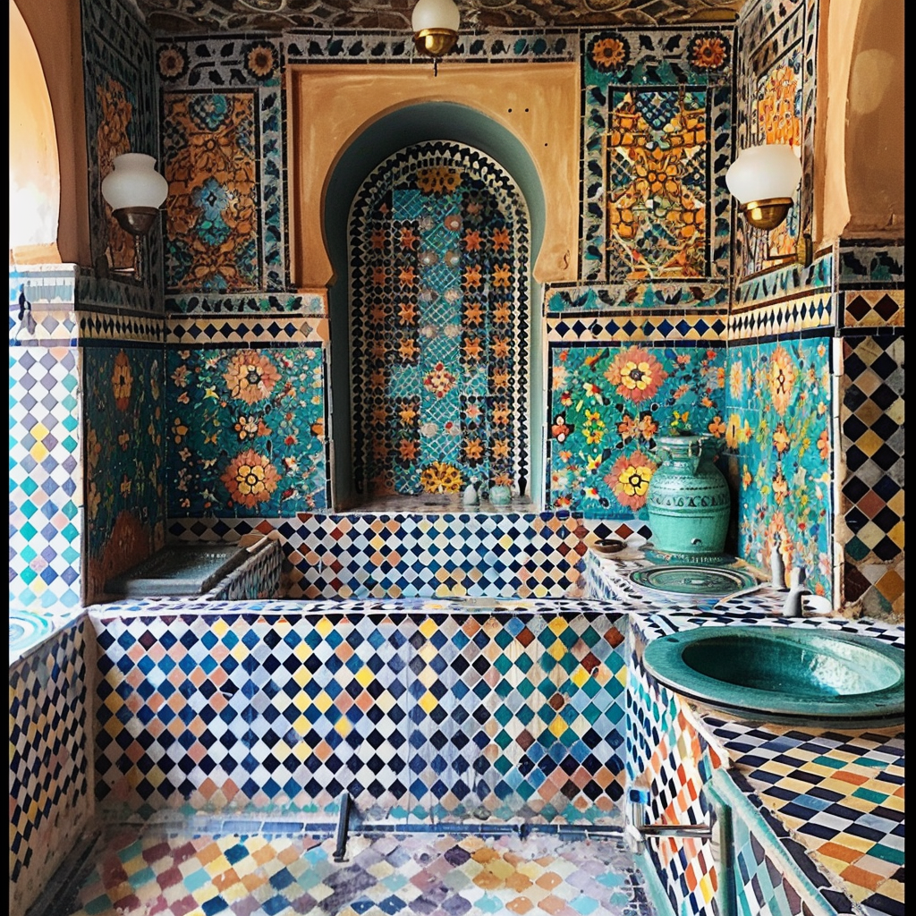 Intricate zellij moroccan colors