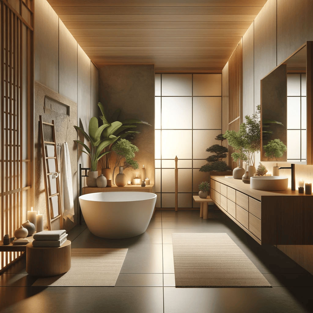 Japandi bathroom design that perfectly marries sleek Scandinavian influences with Japanese simplicity