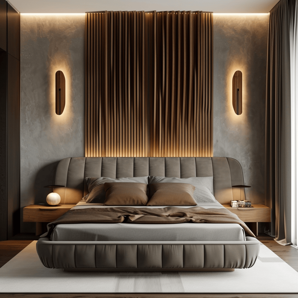 Japandi bedroom with an emphasis on clean aesthetics and serene vibes