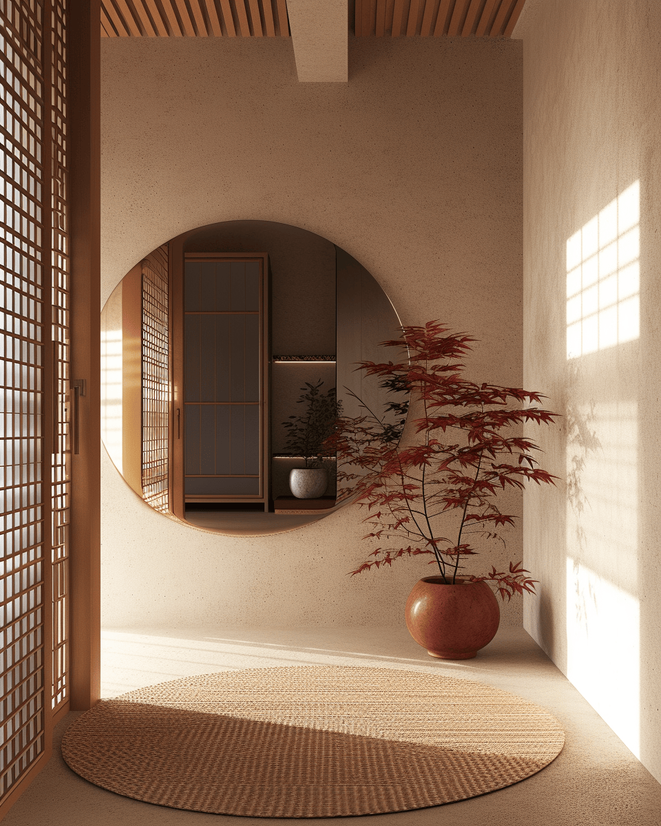 Japandi entryway with a simple yet impactful approach to design and decor