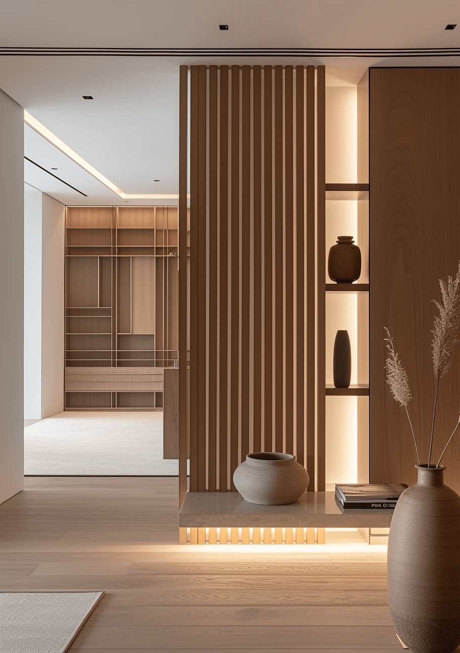 Japandi hallway ideas that blend minimalist decor with cozy, welcoming vibes