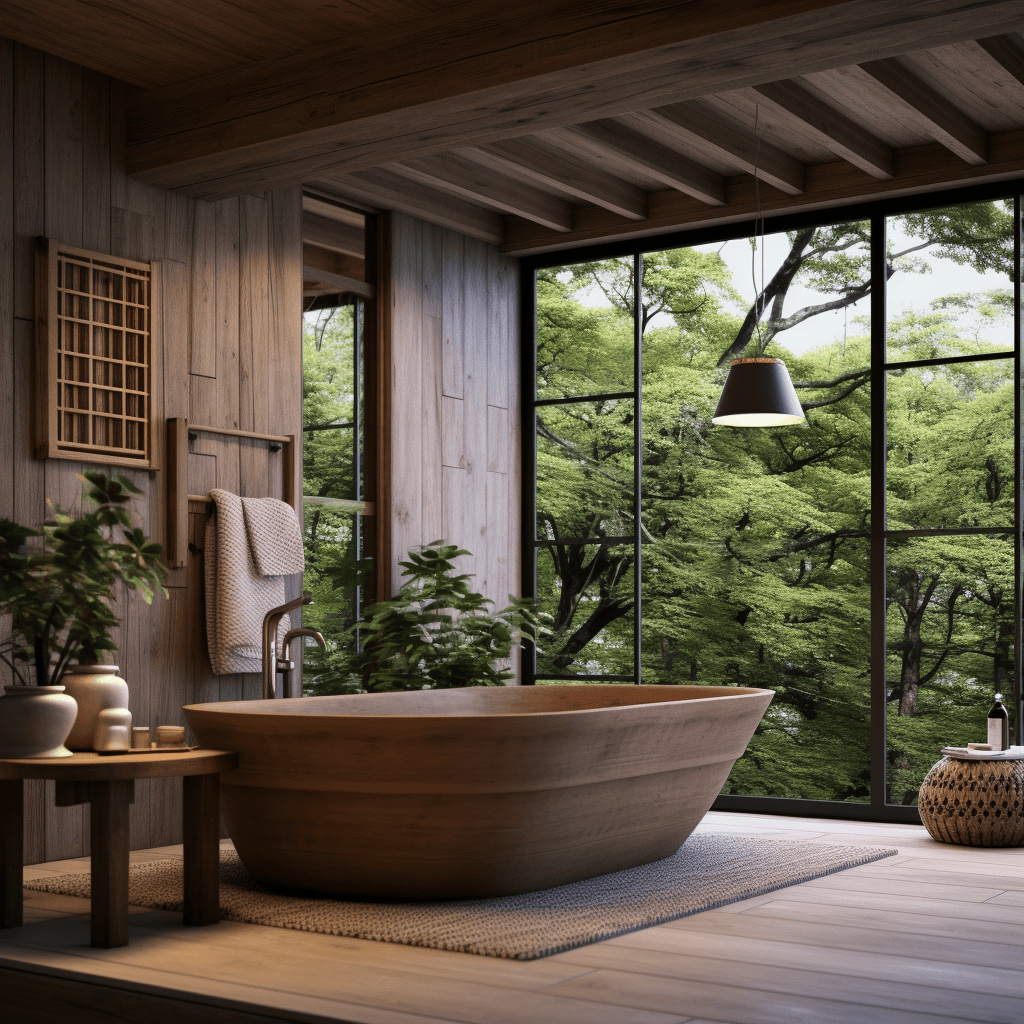 Japandi style bathroom showcasing a perfect blend of functionality and aesthetic appeal