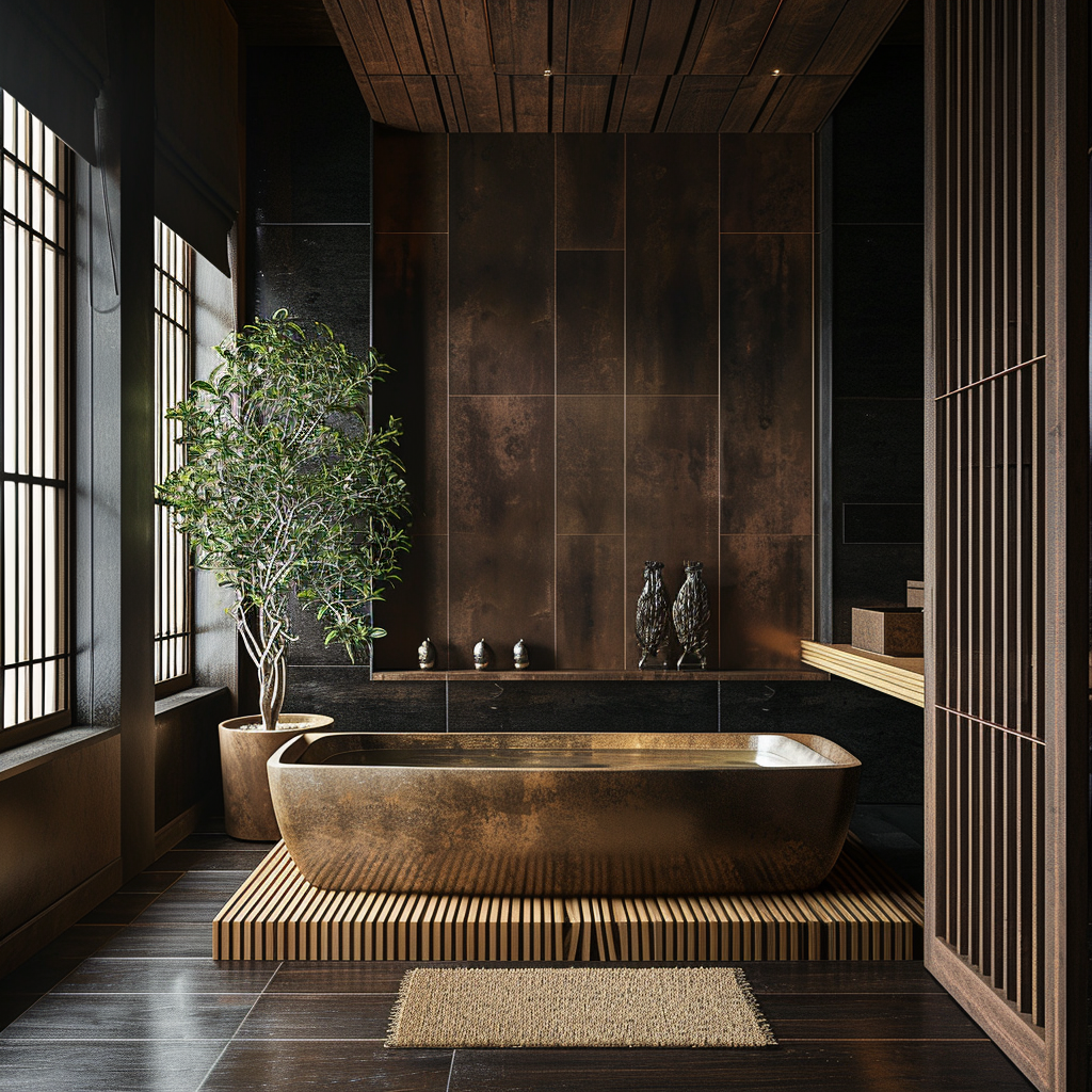Japanese-style bathroom ideas showcasing bamboo accents and natural materials..png
