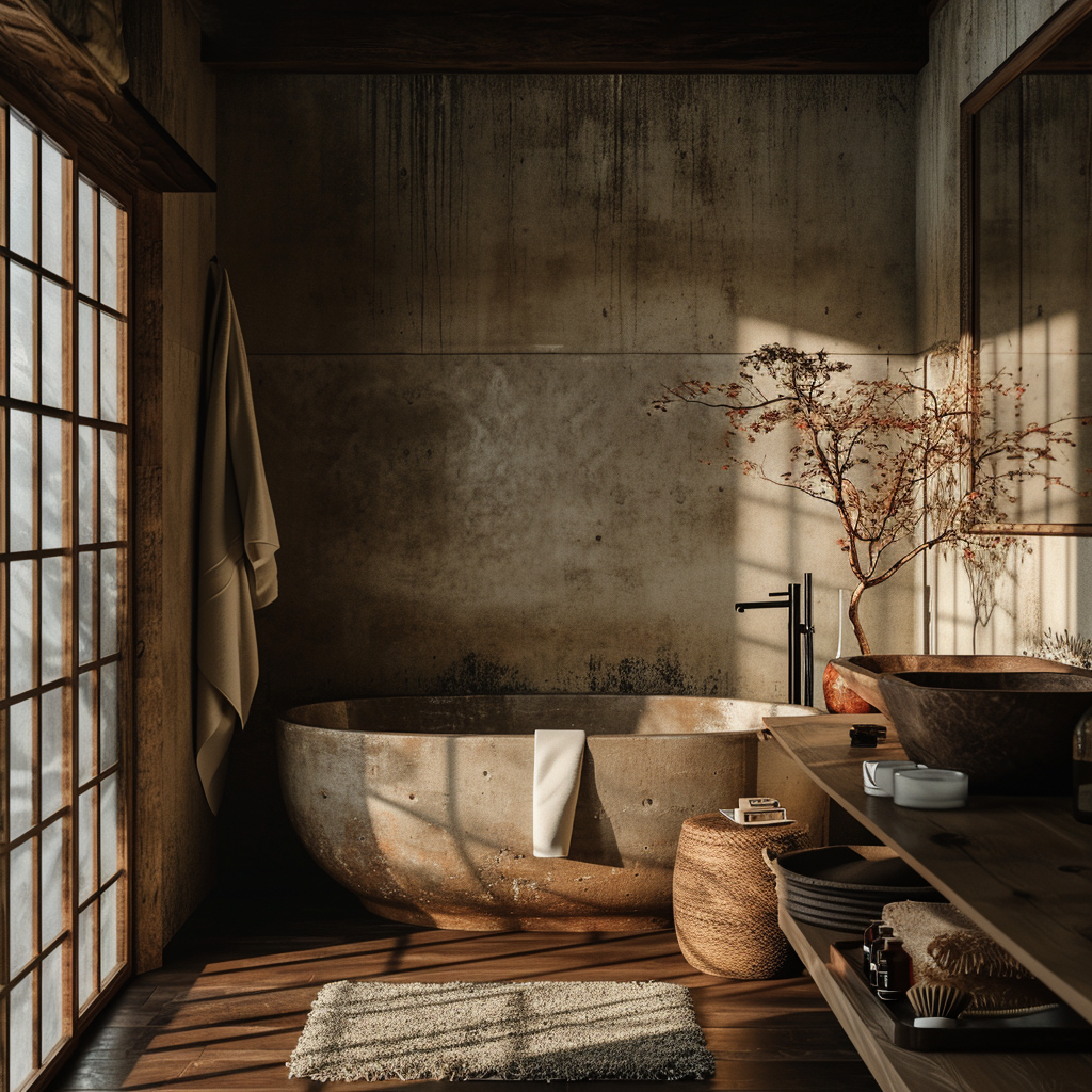 Japanese bathroom decor highlighting the beauty and tranquility of nature-inspired design..png