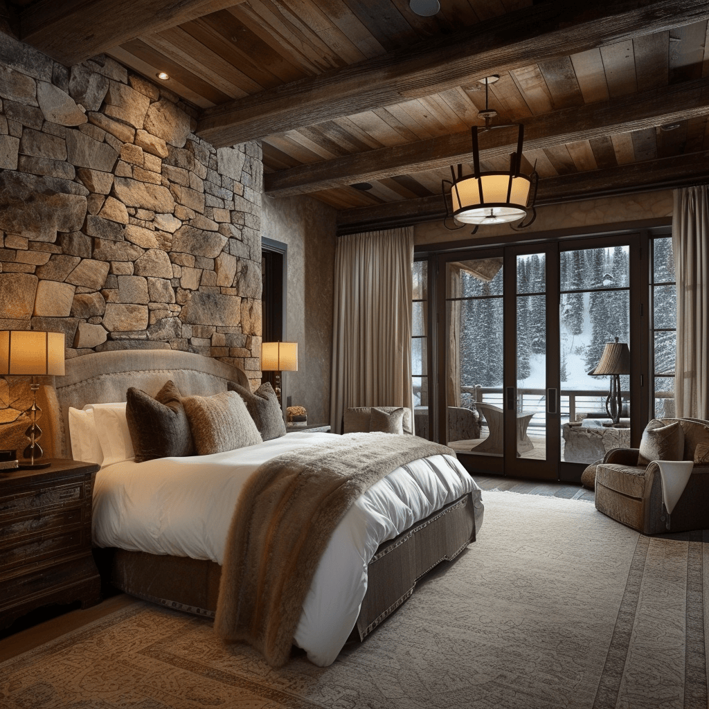 Light and airy rustic bedroom with whitewashed wood finishes for a softer look