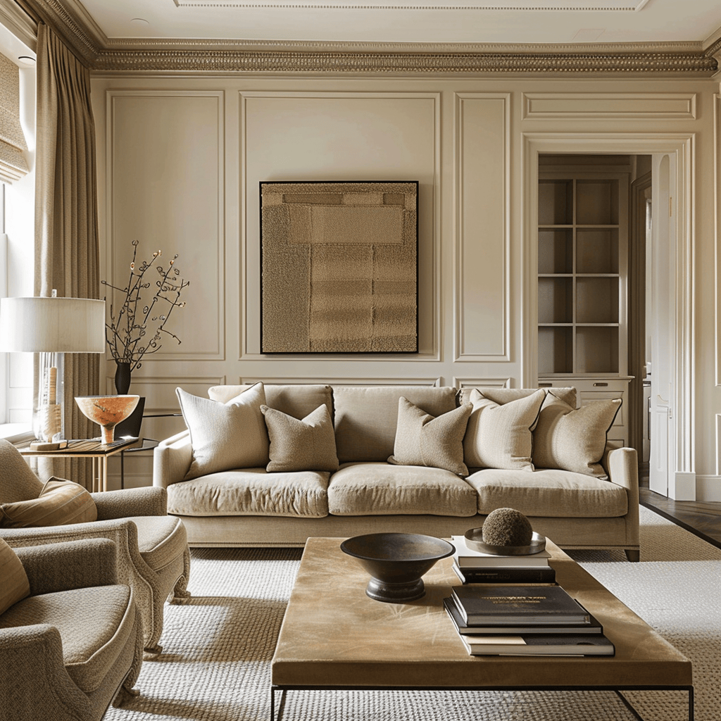 Living room with khaki seating3