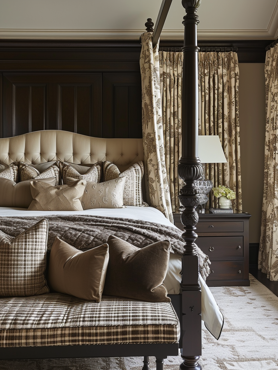 Majestic Victorian bedroom incorporating modern elements with timeless beauty