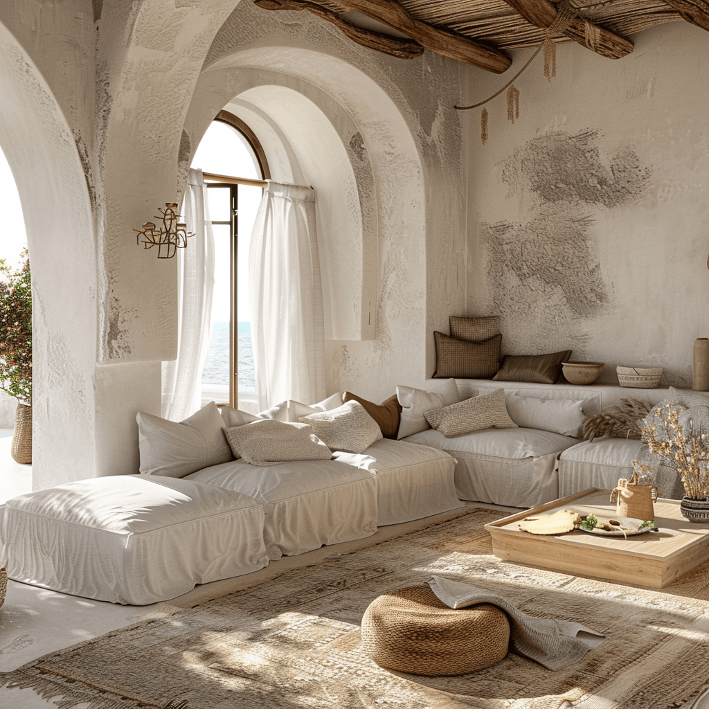 Mediterranean living room with the perfect ambiance laid back lifestyle relaxation and enjoyment