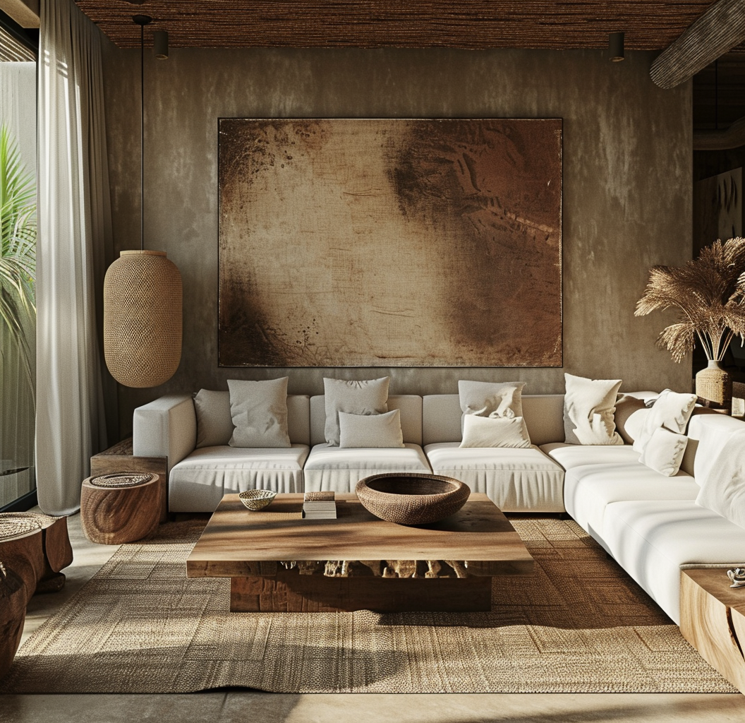 Modern boho living room ideas blending contemporary furniture and bohemian flair 2.png