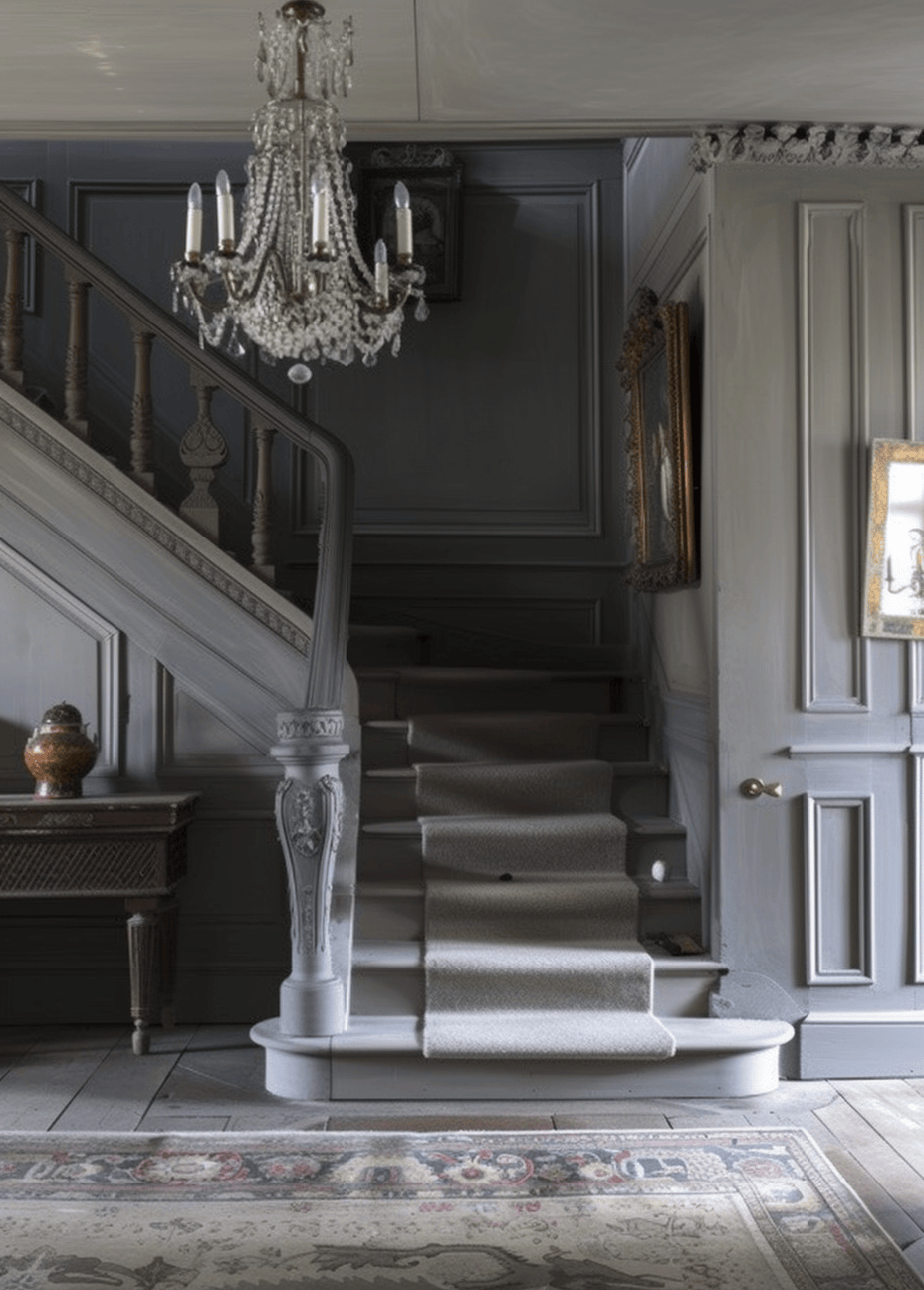 Modern updates to a Victorian hallway blending contemporary style with classic designs