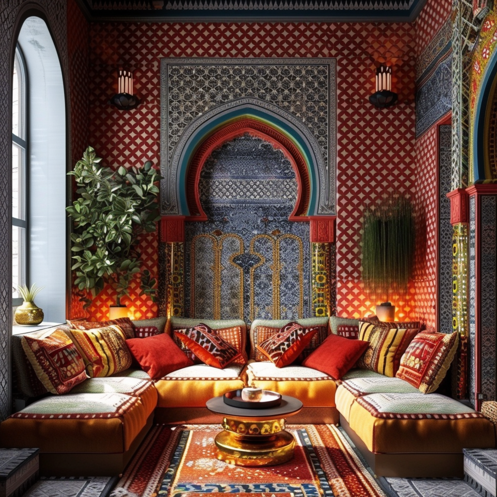 Moroccan interior color application