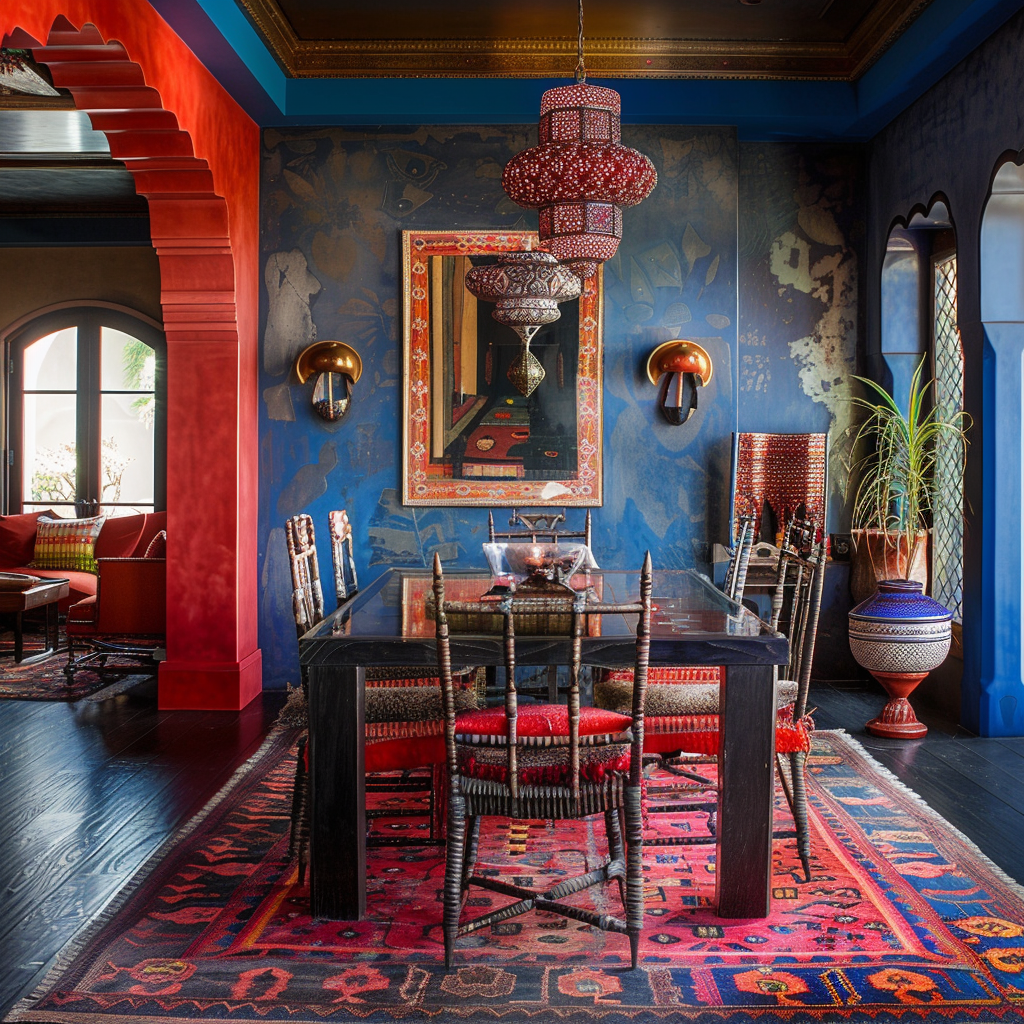 Moroccan jewel tone accents