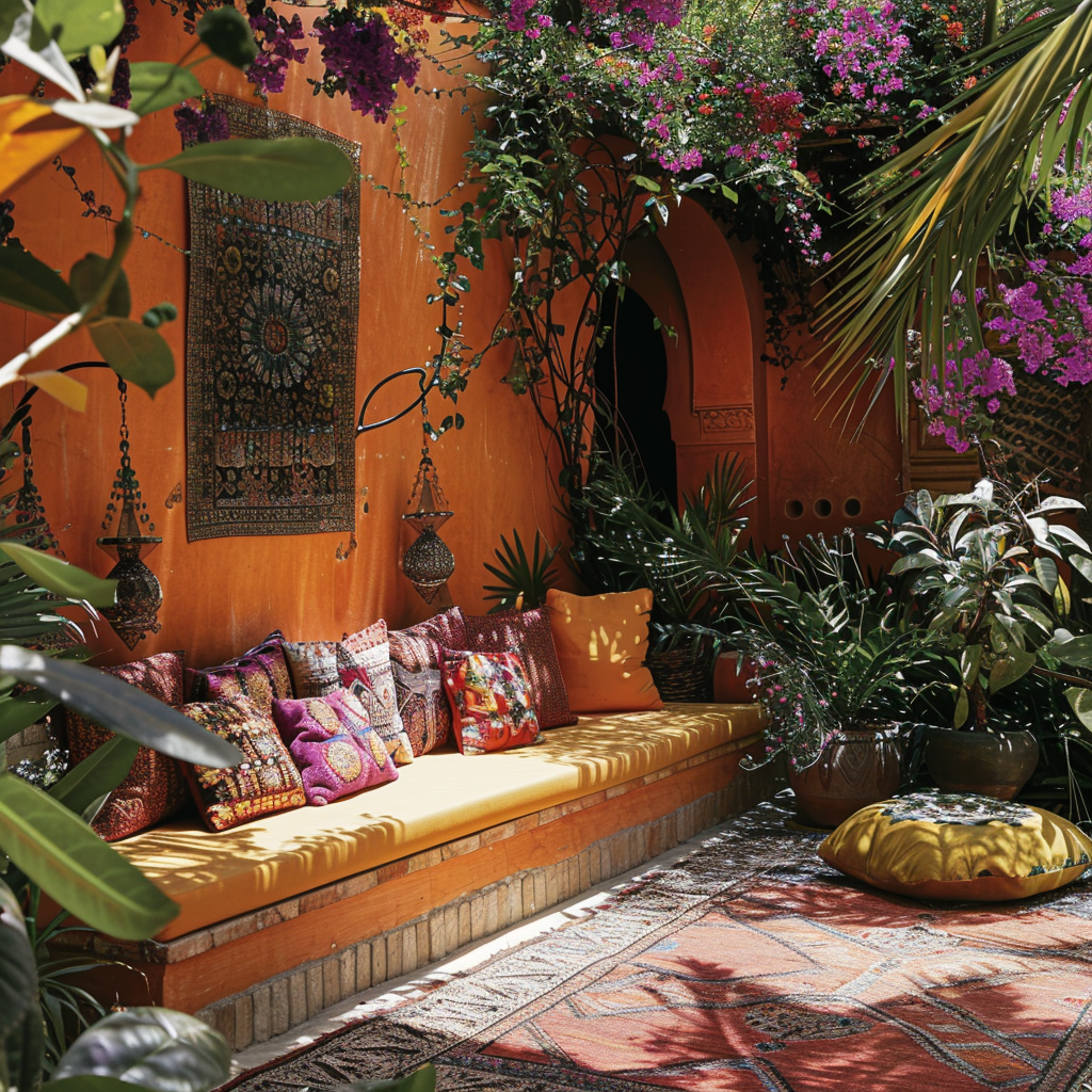 Moroccan outdoor earthy tones