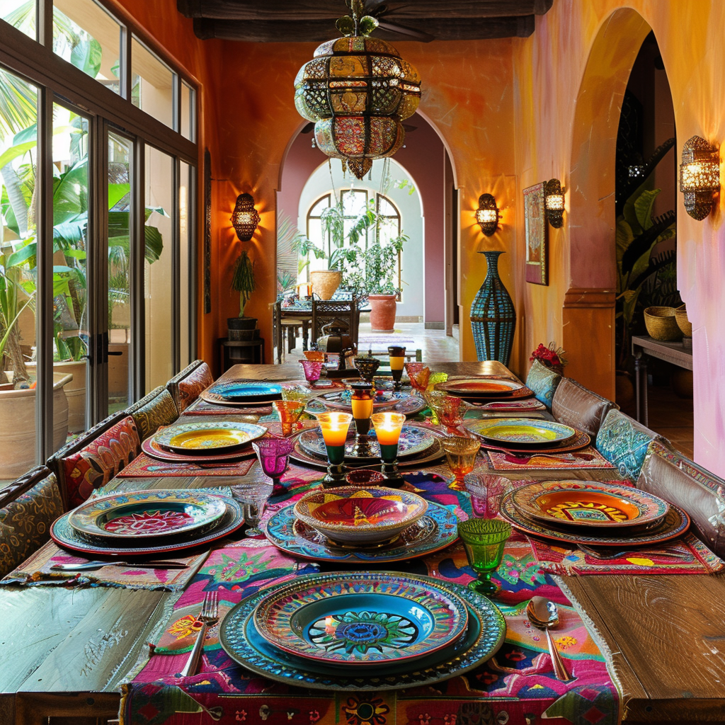 Moroccan tableware design colors