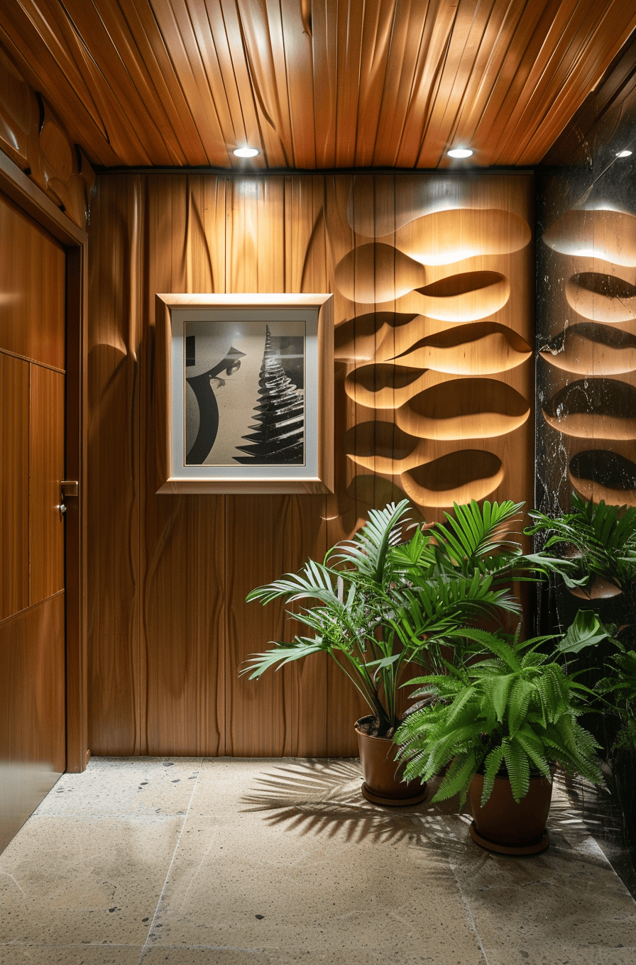 Nostalgic 70s hallway ideas with a focus on classic design patterns