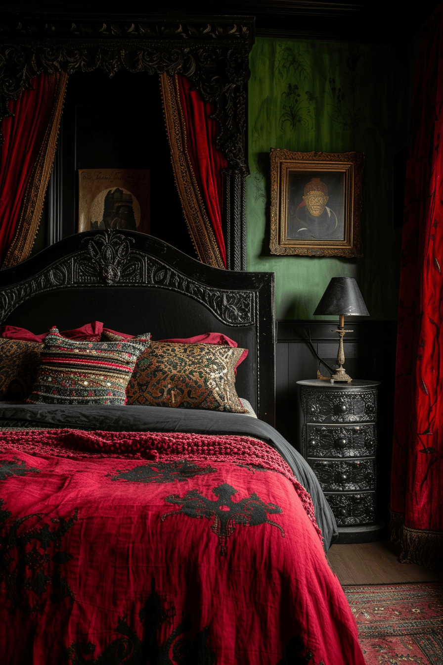 Reflective Victorian bedroom showing a blend of contemporary elegance and classic style