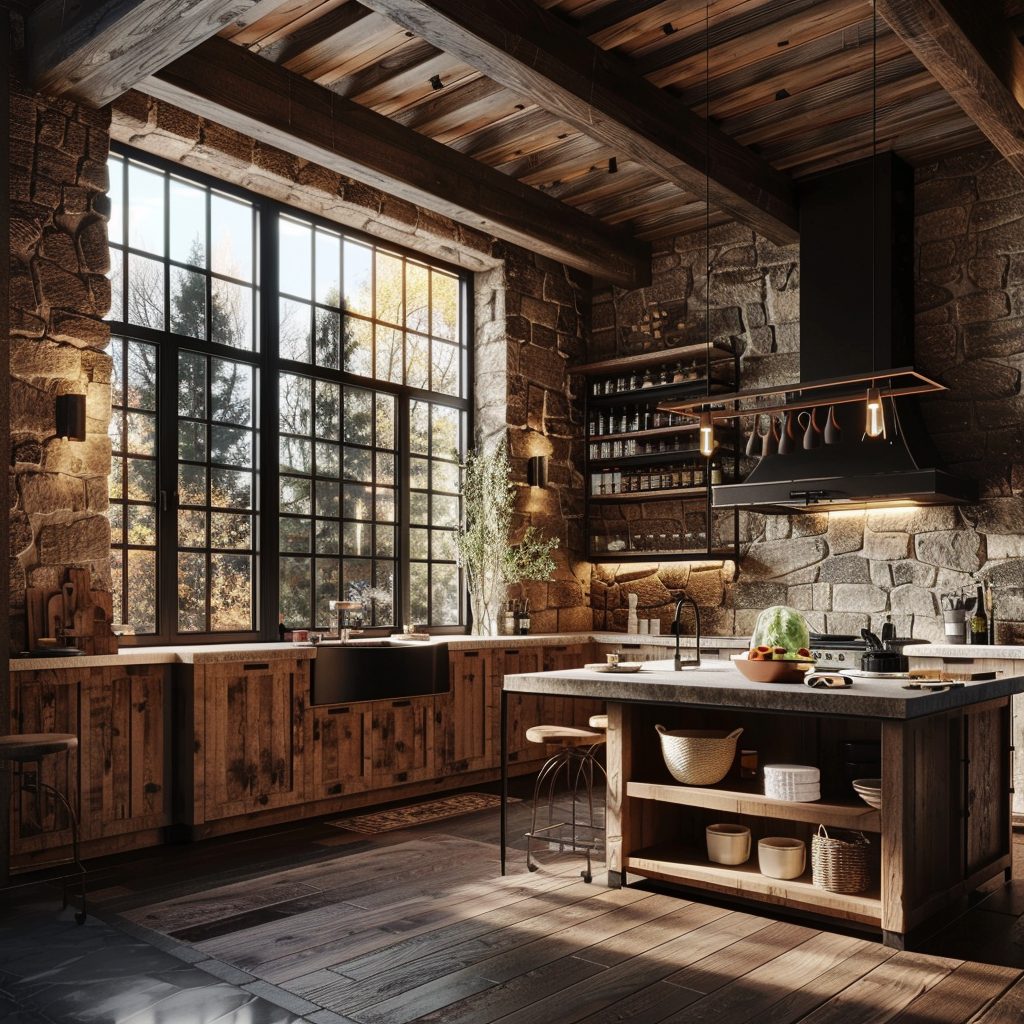 Rustic kitchen innovations snapshot highlighting how modern technology is integrated into rustic designs