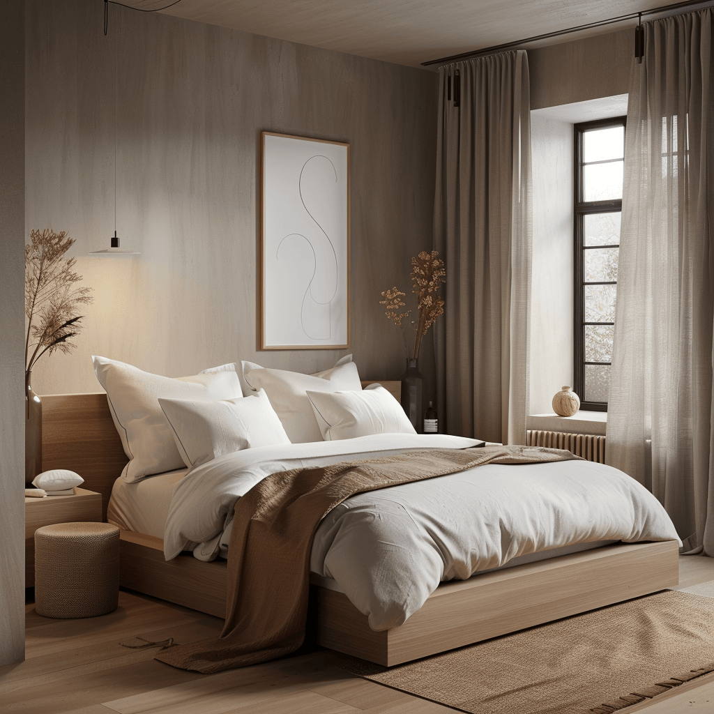 Scandinavian bedroom focusing on the importance of a comfortable bed for a restful night's sleep