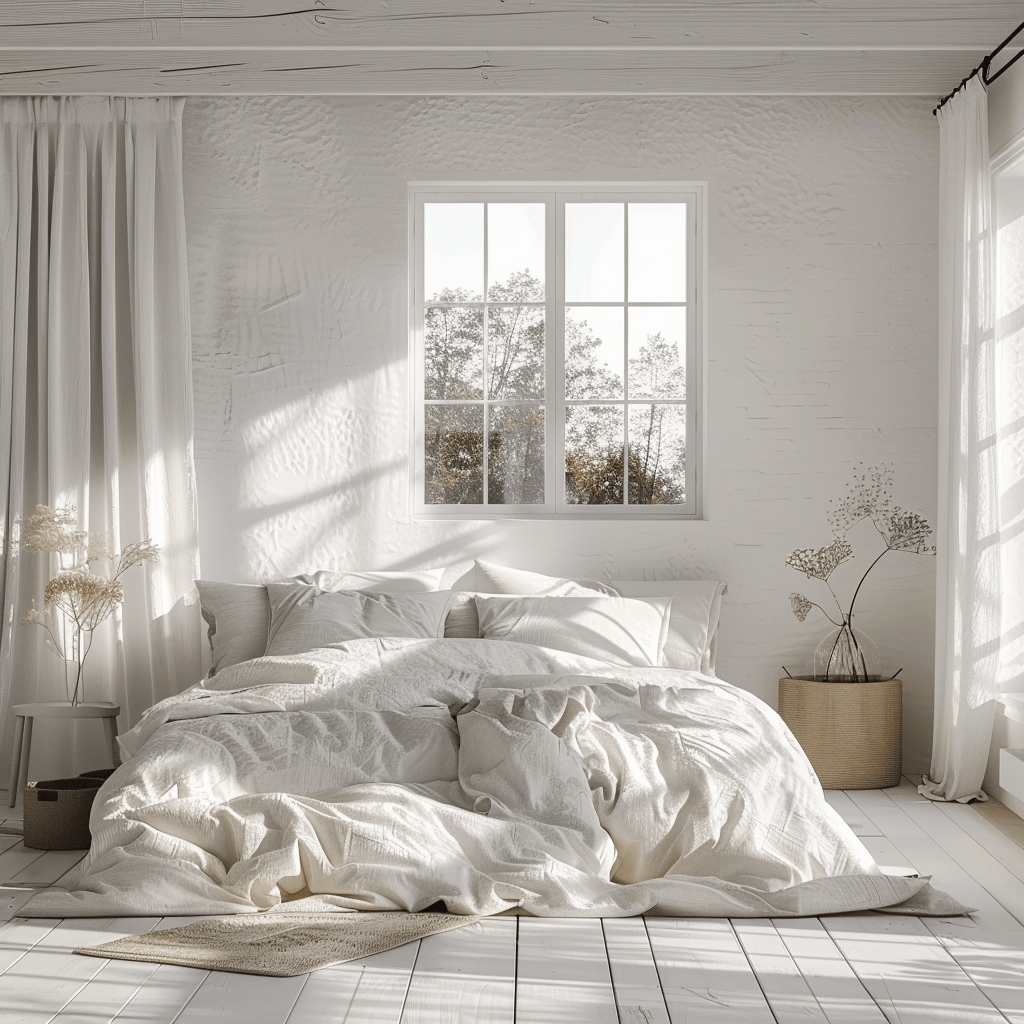 Scandinavian bedroom that cultivates a sense of calm and well-being through a serene and harmonious atmosphere