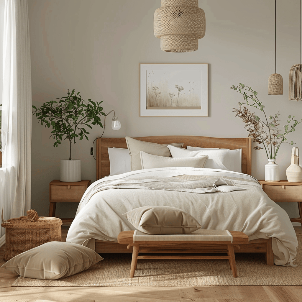 Scandinavian bedroom transformation process, focusing on investing in quality, timeless pieces and maintaining a minimalist aesthetic
