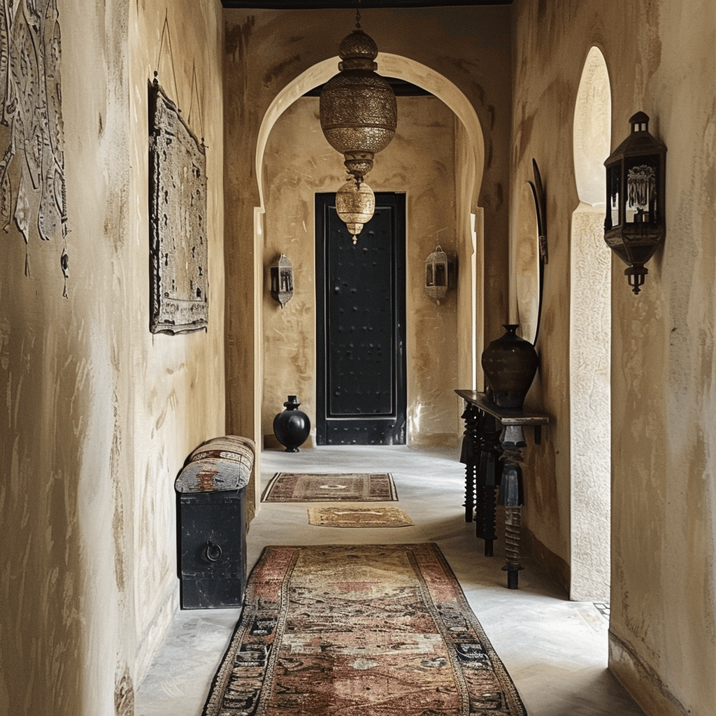 Shaded moroccan tone hallway