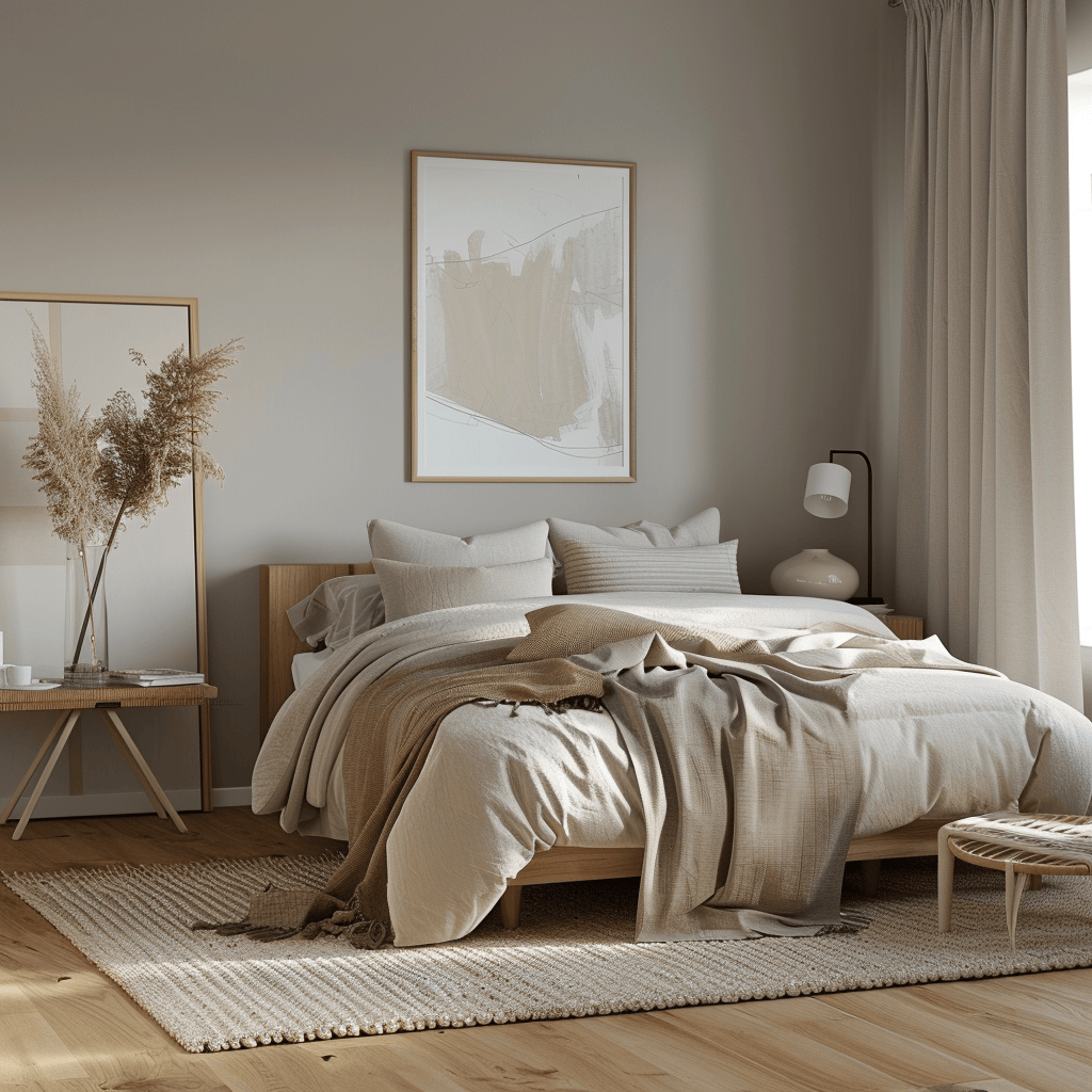 Simplifying a Scandinavian bedroom by focusing on functional and meaningful items, promoting a sense of clarity and purpose
