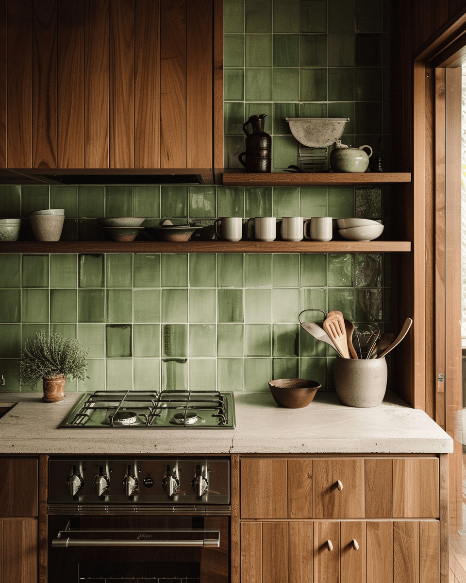 Sleek 70s kitchen with chrome and stainless steel finishes