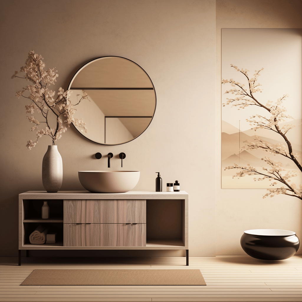 Sophisticated Japandi toilet area with clean lines and uncluttered design