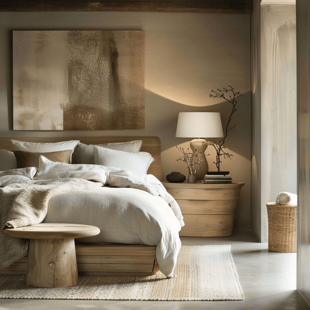 Stylish modern bedroom demonstrating the impact of well-integrated wood features on creating a timeless and sophisticated environment