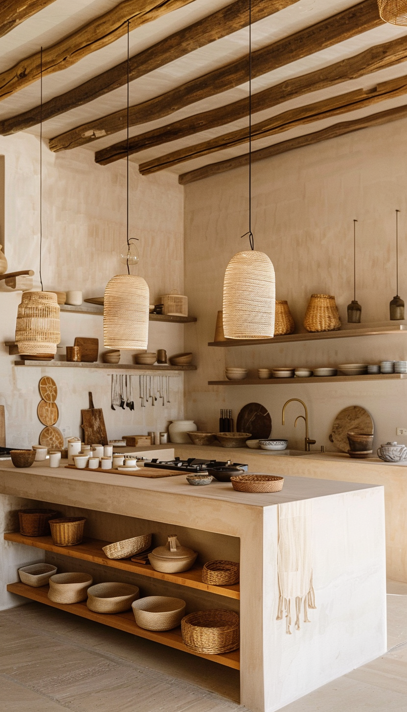 Stylish modern boho kitchen lighting options adding character and warmth