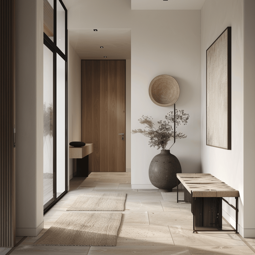 This Scandinavian hallway showcases the importance of tying together all the key design components to create a space that is both stylish and practical