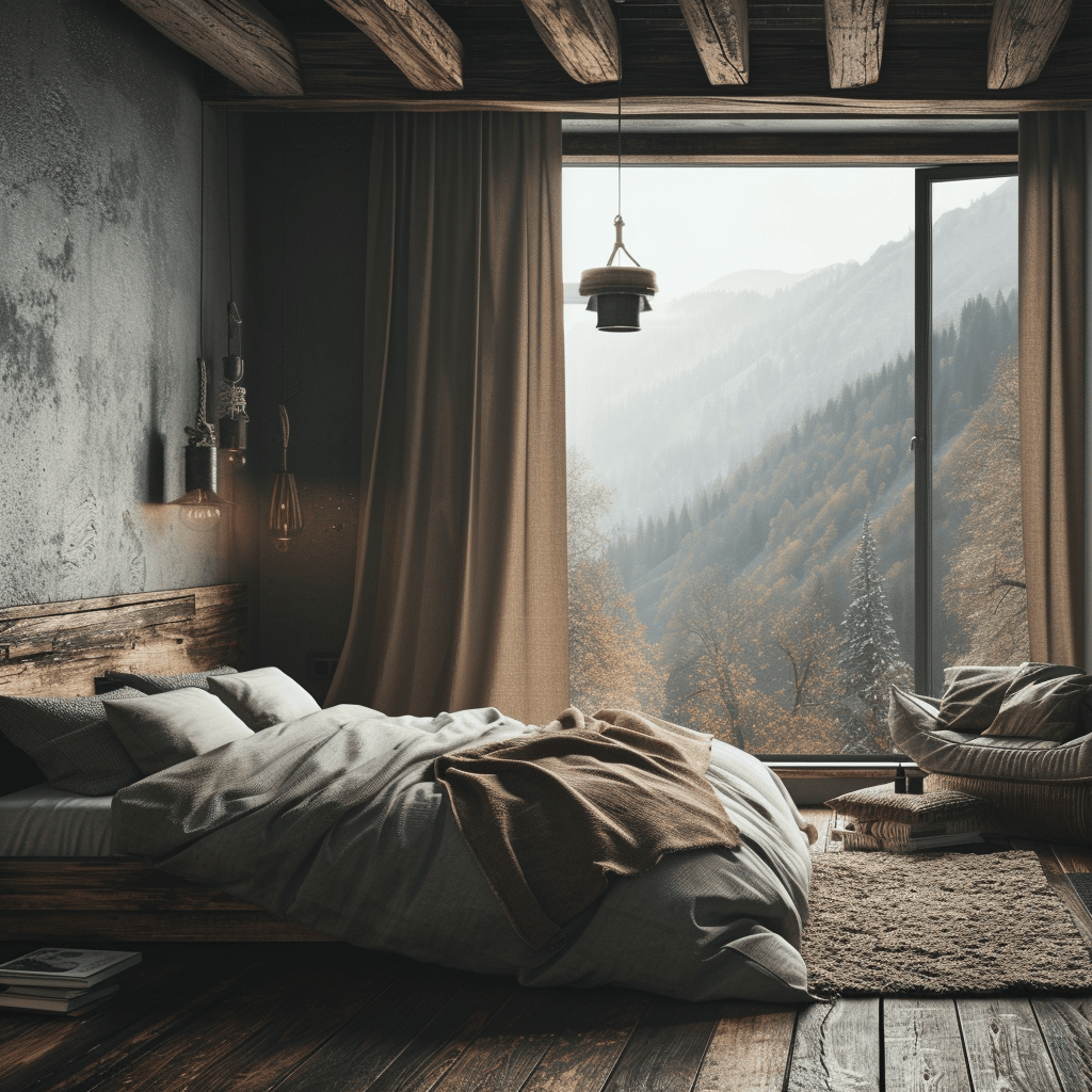 Unique rustic bedroom decor with antler accents for a touch of wilderness