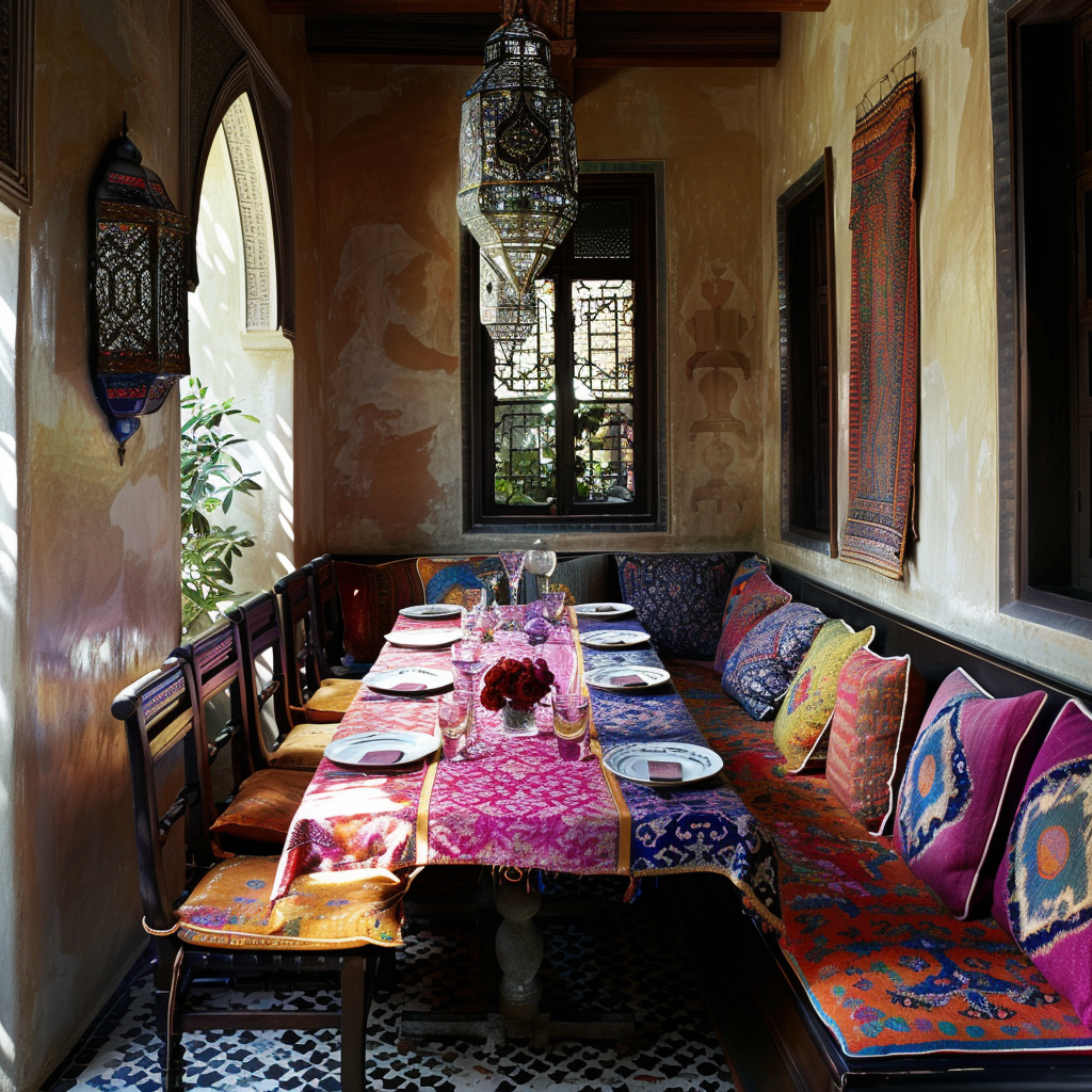 Vibrant moroccan dining chairs