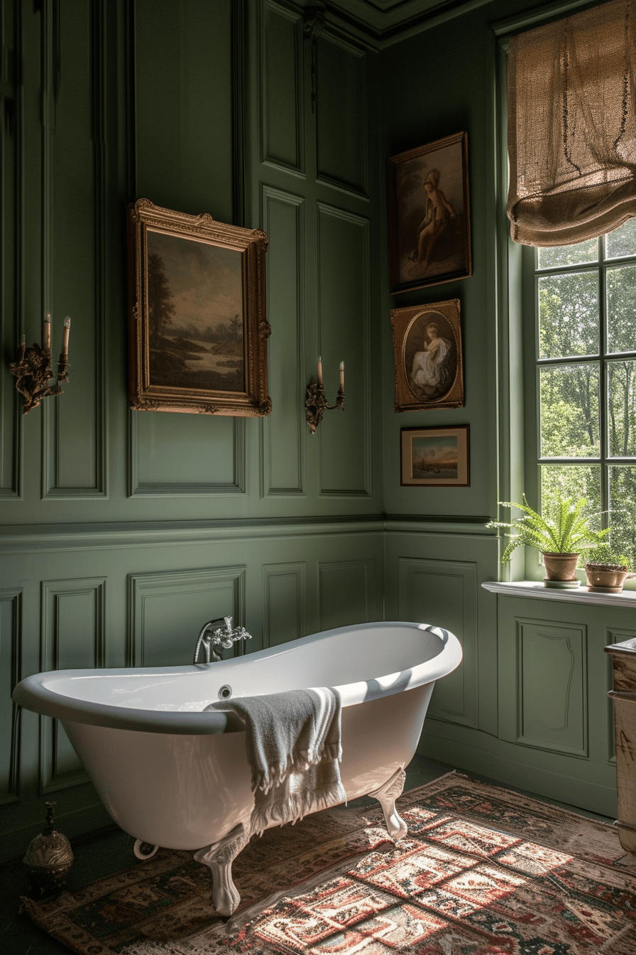 Victorian bathroom enhanced with classic brass fixtures