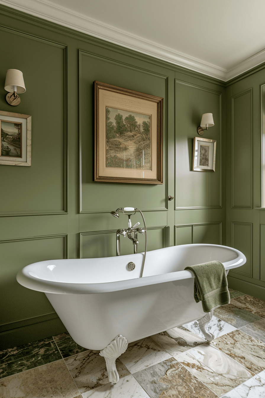Victorian bathroom equipped with ornate porcelain soap dishes