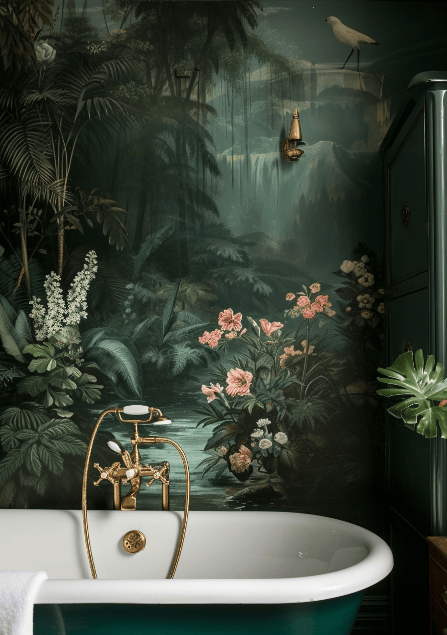 Victorian bathroom featuring decorative crown molding for added elegance