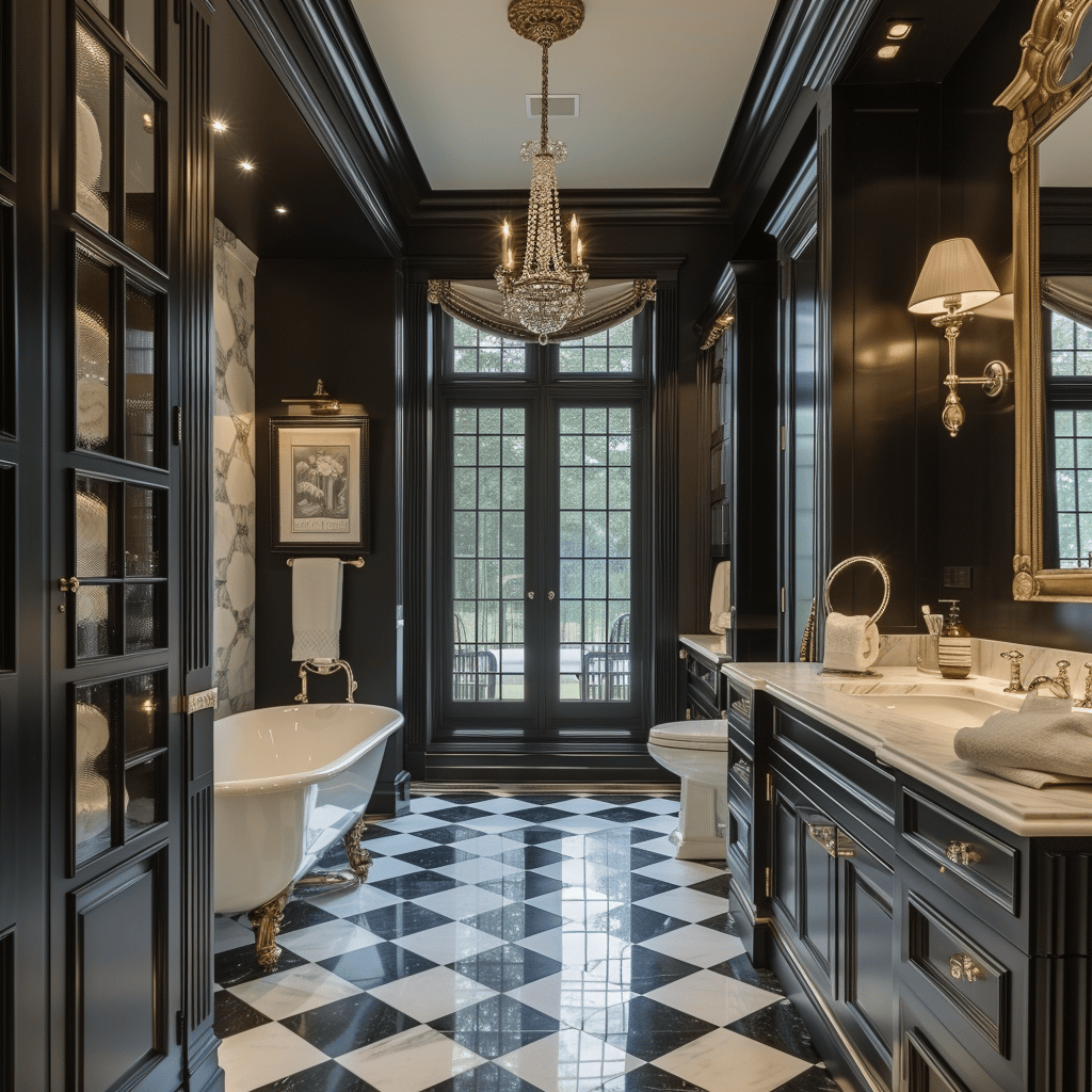 Victorian bathroom heated by a traditionally designed cast iron radiator