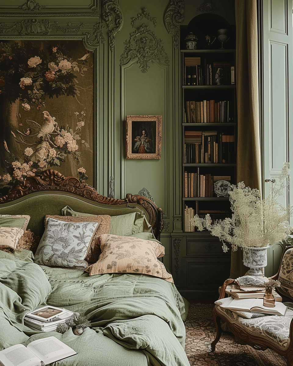 Victorian bedroom discovery theme, mixing historic elegance with modern insights