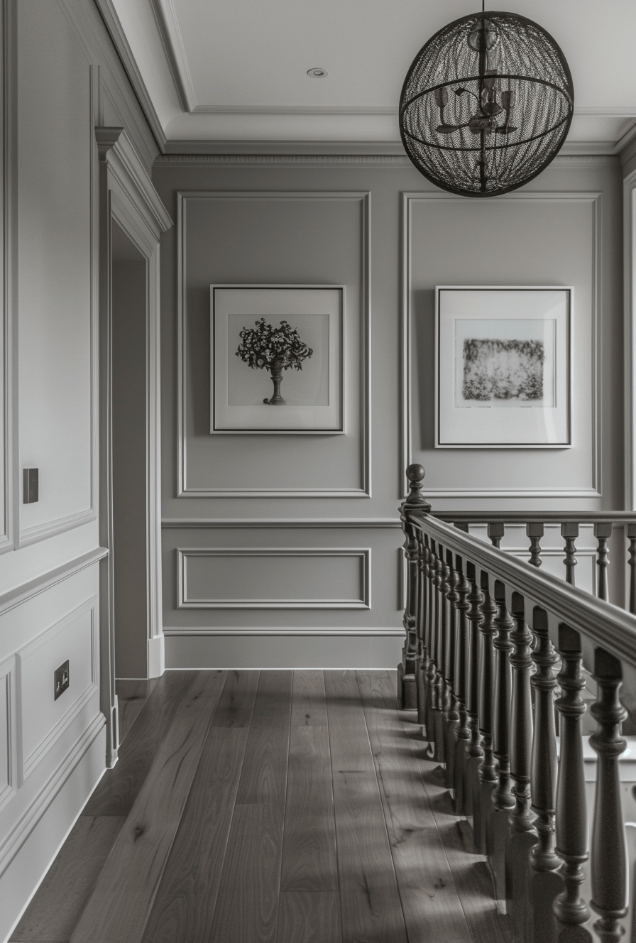 Victorian hallway wall decor showcasing artistic touches and period-inspired art