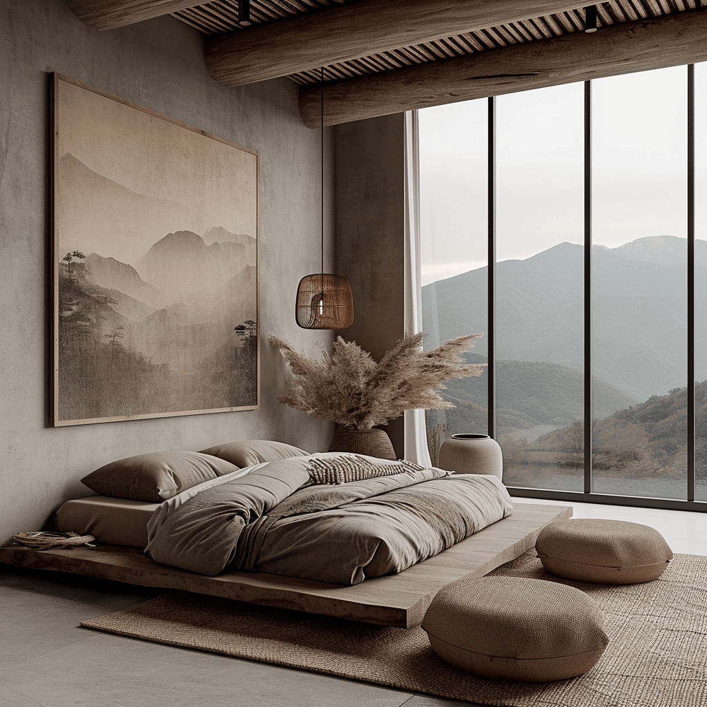 Zen-inspired Japandi bedroom design for a restful and stylish space