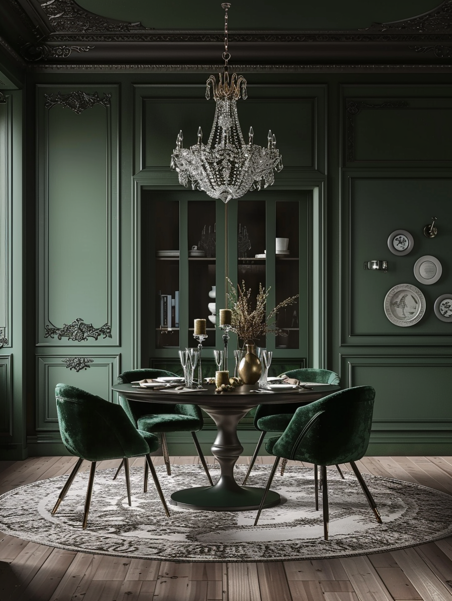 a French Parisian dining makeover showcasing luxurious elements for an opulent look