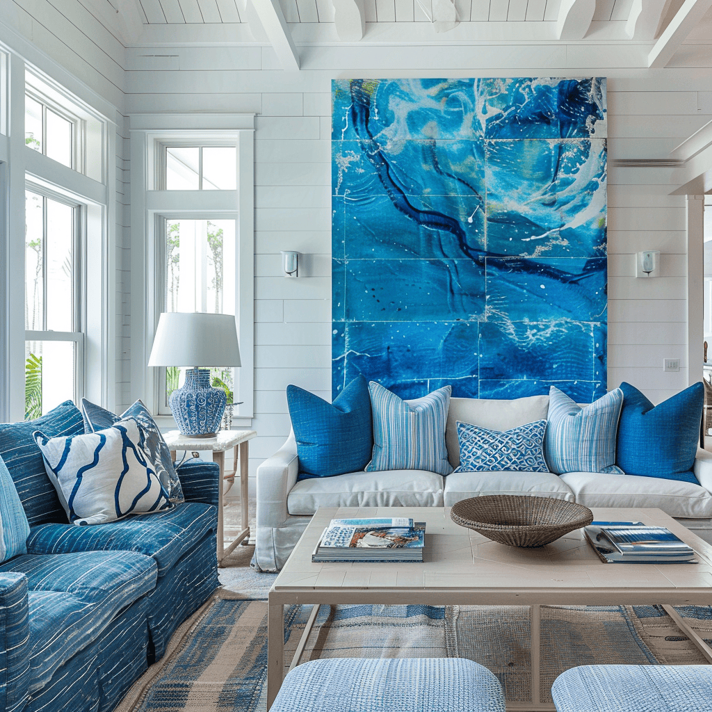 azure ocean shades in calming seaside interiors