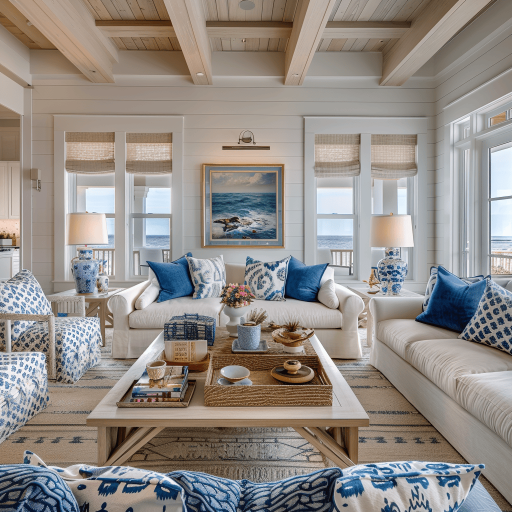 beachy vibe achieved thru unified colors textures and patterns