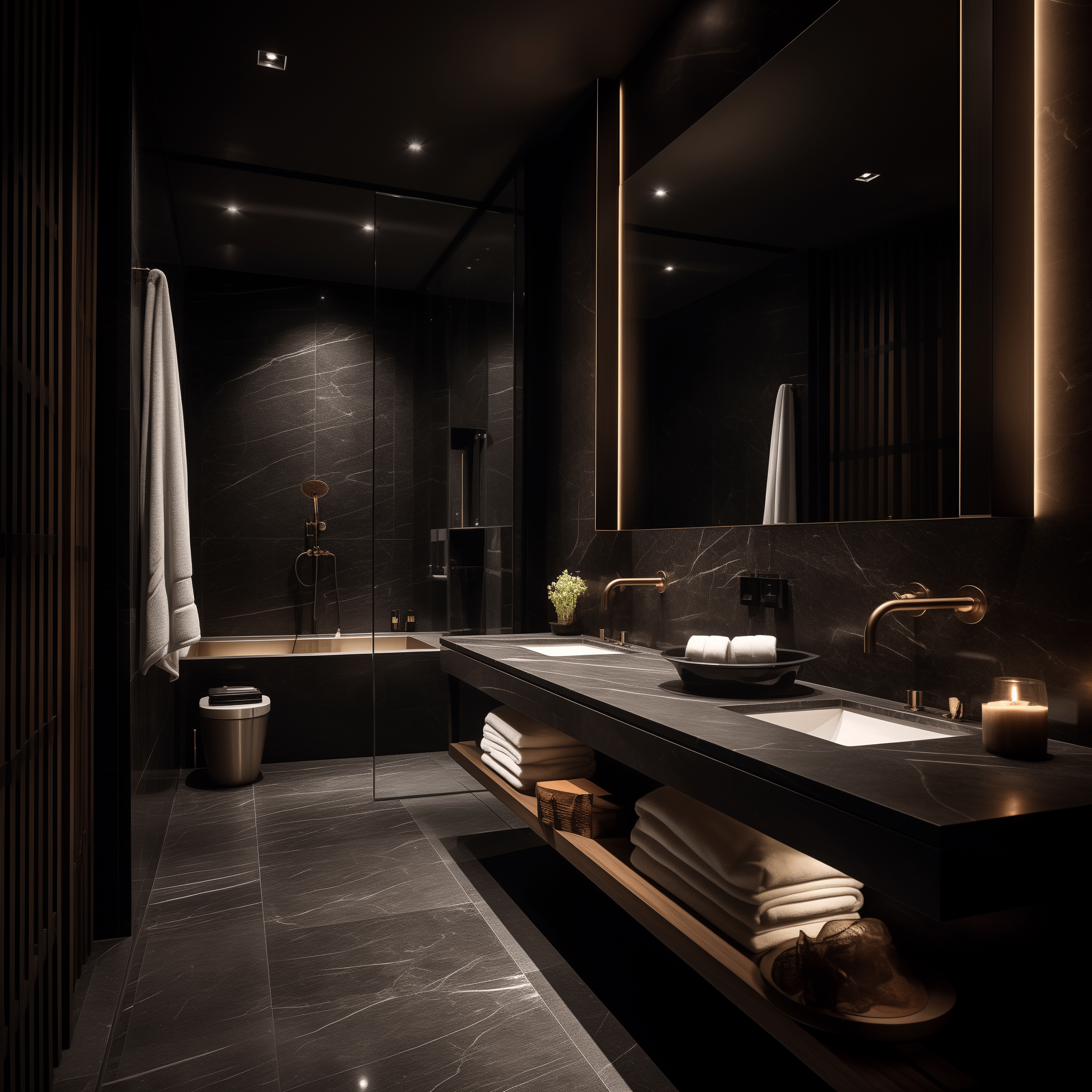 dark bathroom aesthetic decor design ideas luxury cozy colors