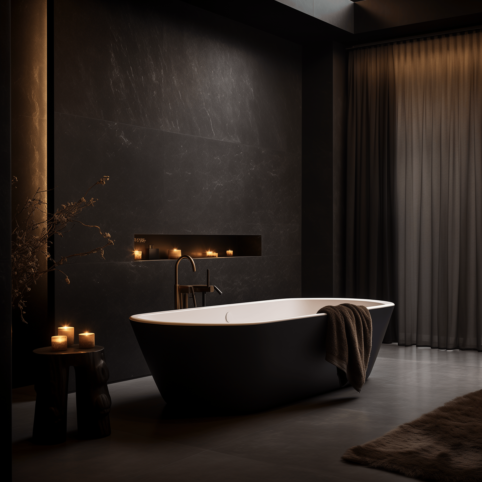 dark bathroom aesthetic decor design ideas luxury cozy colors