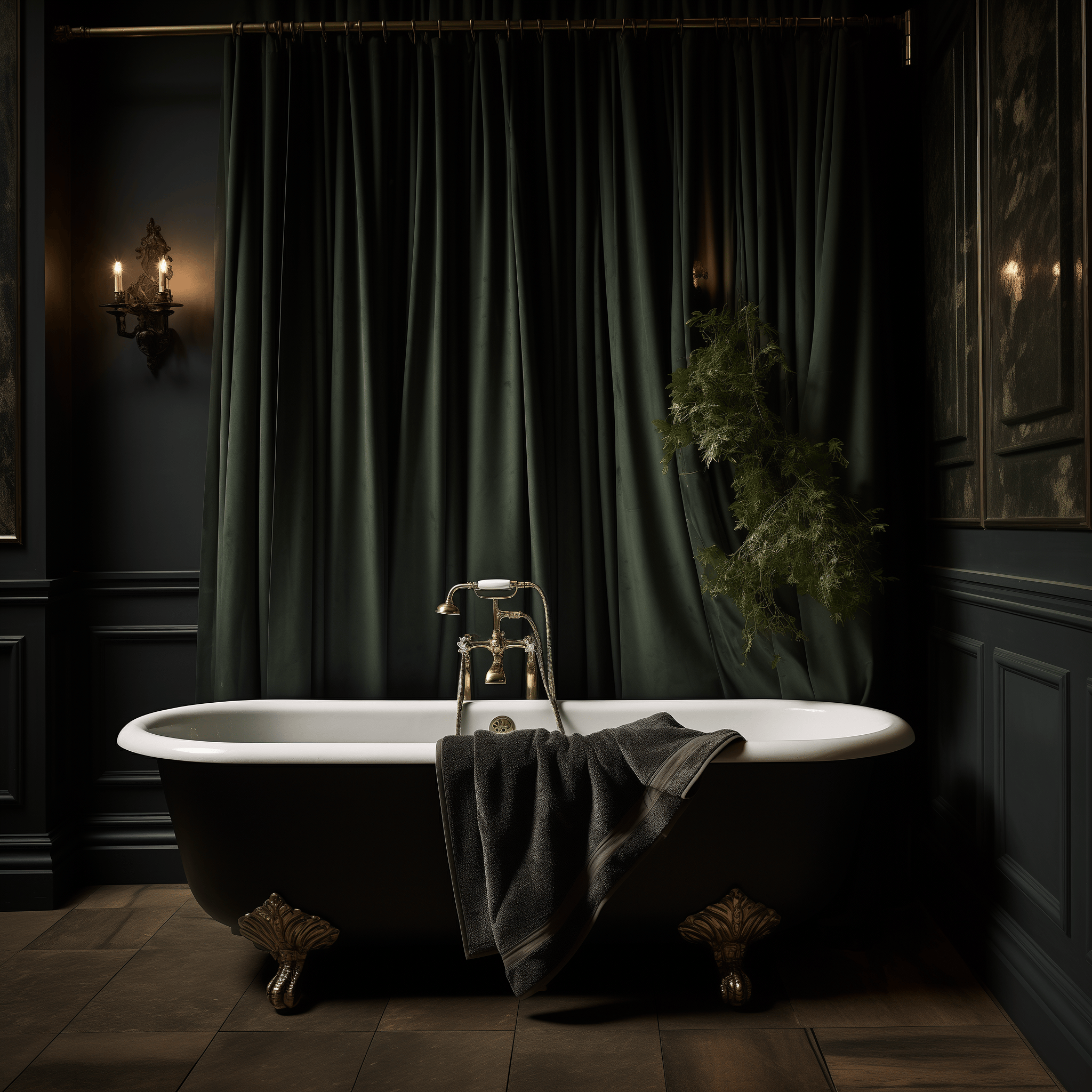 dark bathroom aesthetic decor design ideas luxury cozy colors 2