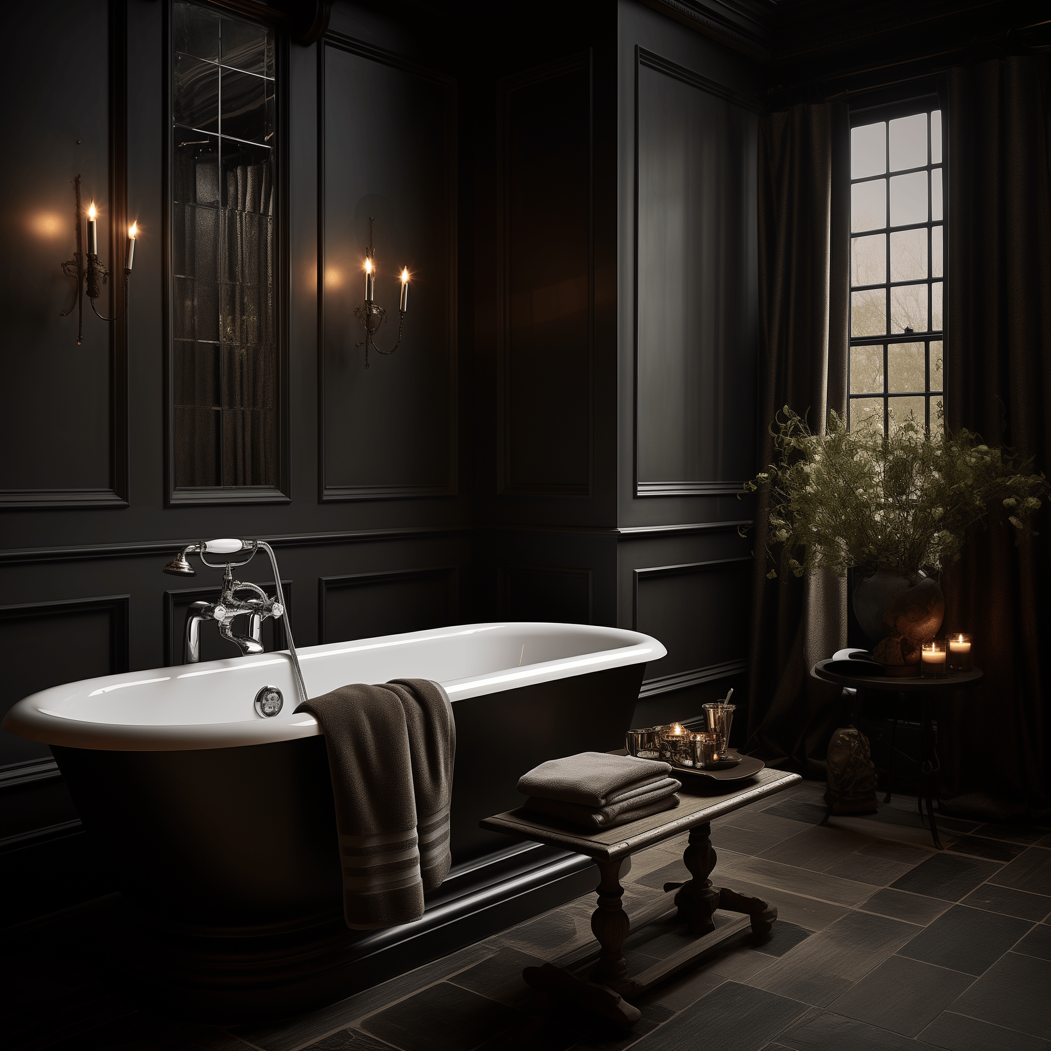 dark bathroom aesthetic decor design ideas luxury cozy colors